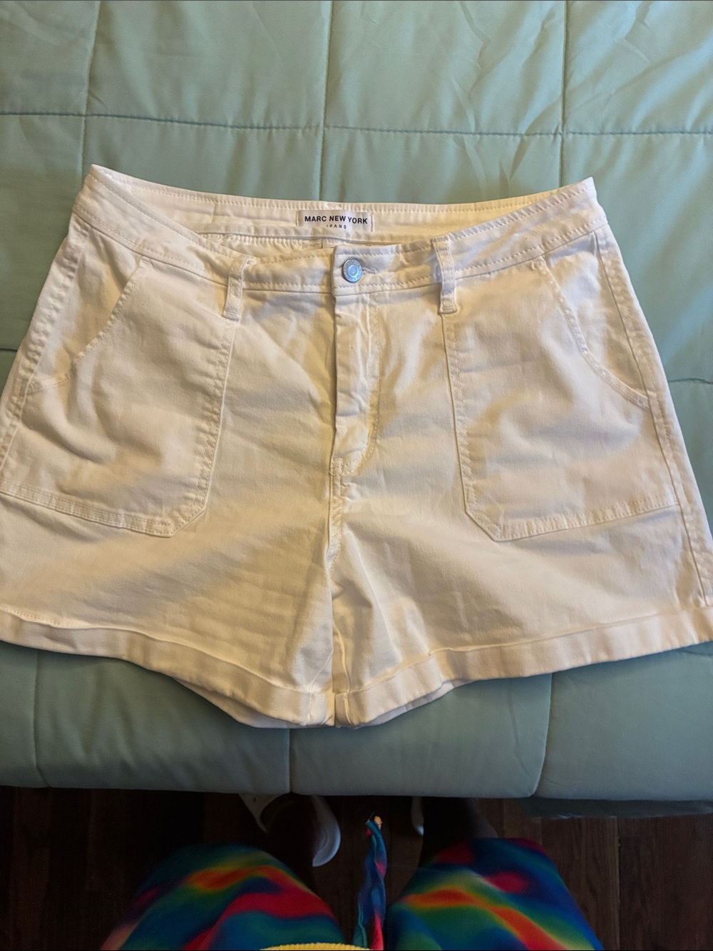 Marc New York White Women's Patch-Pocket Bermuda Shorts